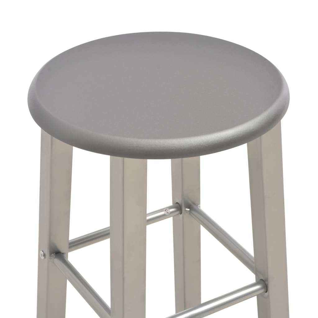 Taburetes De Cocina 2 Unidades Mdf Gris Antracita_2