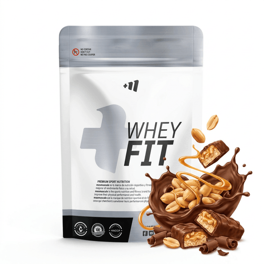 Whey Fit - 1kg - Sniker - Chocolate Cacahuete Caramelo - Aumenta La Masa Muscular - Masmusculo_0