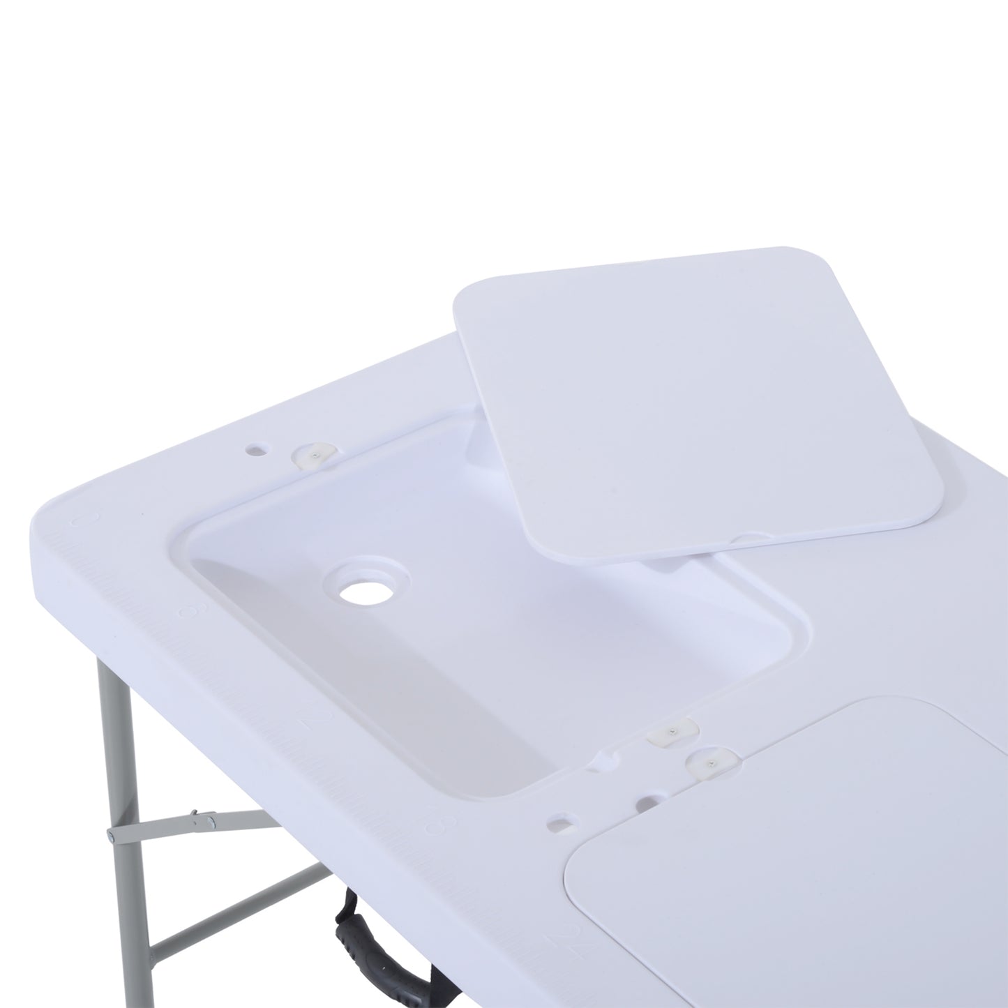Outsunny Mesa Plegable Multifuncional Con Grifo Y 2 Fregaderos Para Pesca Jardín_3