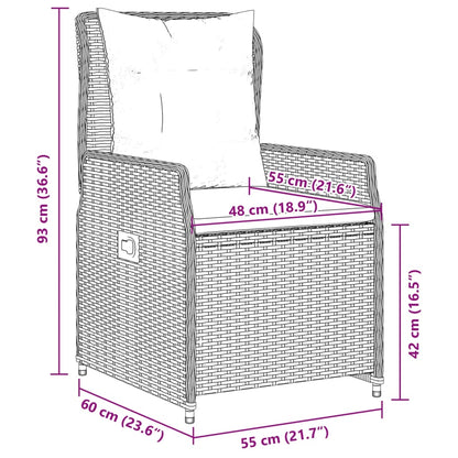 Set Comedor De Jardín 5 Pzas Con Cojines Ratán Sintético Beige / Vetonek_5