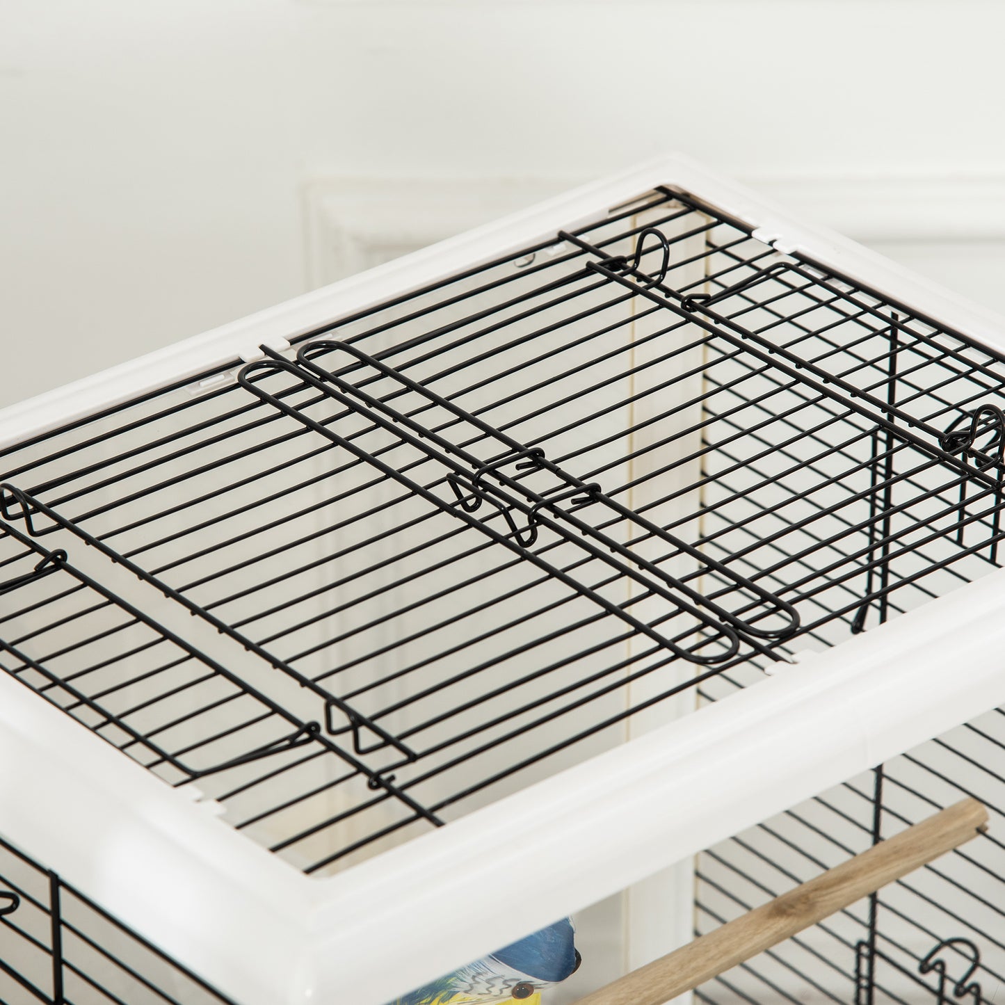 Pawhut Jaula Para Pájaros Con Soporte Desmontable 4 Ruedas Techo Abrible Bandeja_3