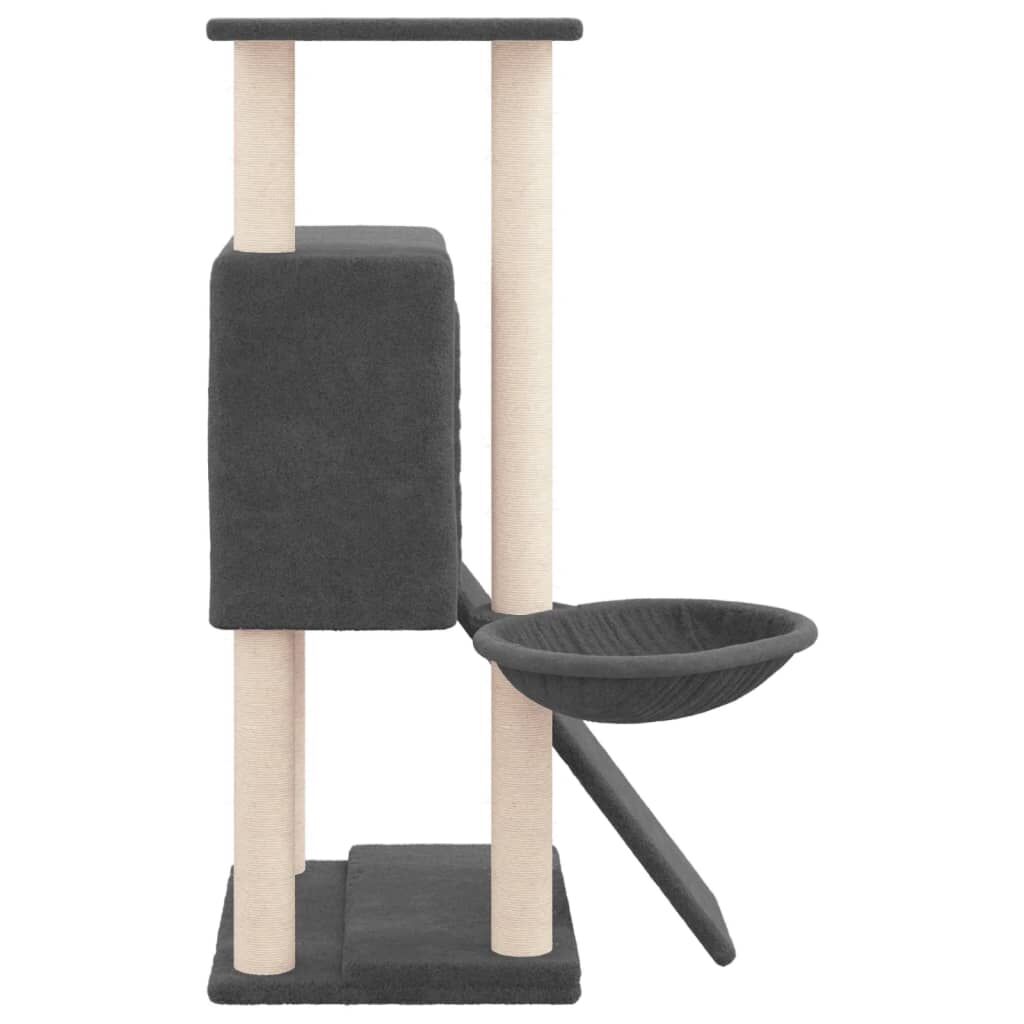 Vidaxl Rascador Para Gatos Con Postes De Sisal Gris Oscuro 96 Cm_3