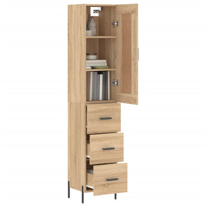 Aparador De Madera Contrachapada Roble Sonoma 34,5x34x180 Cm_2