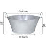 Barreño Galvanizado Baño  18  45x20 Cm. 22 Litros
