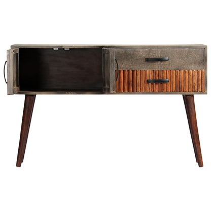 Mesa Consola De Madera Maciza De Mango Gris 120x35x75 Cm_2