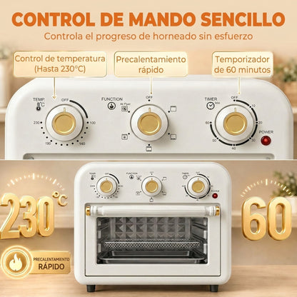 Homcom Horno Freidora De Aire 12 L Con 3 Mandos Convección 360° Bandeja Y Cesta_5