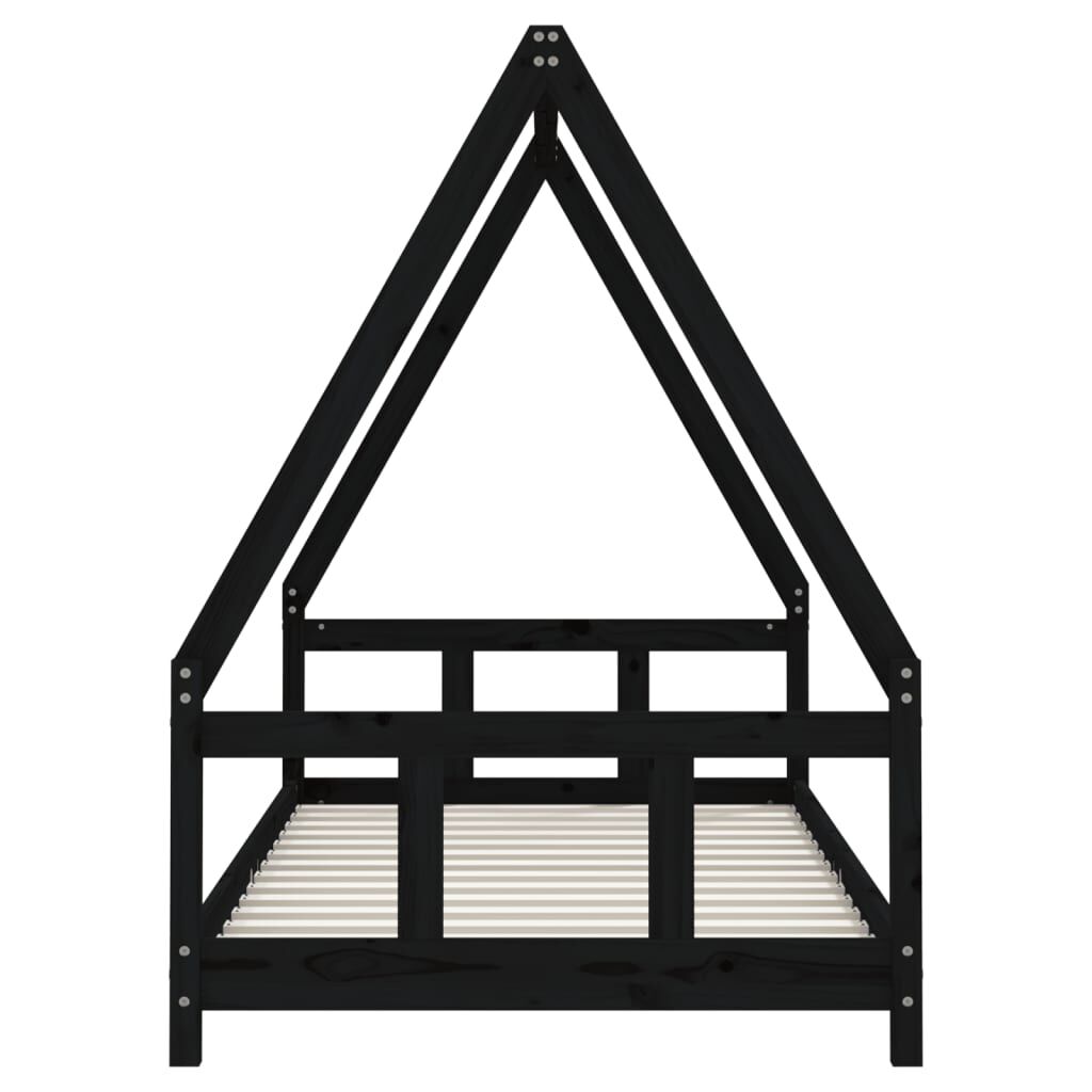 Vidaxl Estructura De Cama Para Niños Madera De Pino Negro 90x190 Cm_3