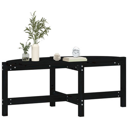Mesa De Centro De Madera Maciza De Pino Negro 118x63x45 Cm_2