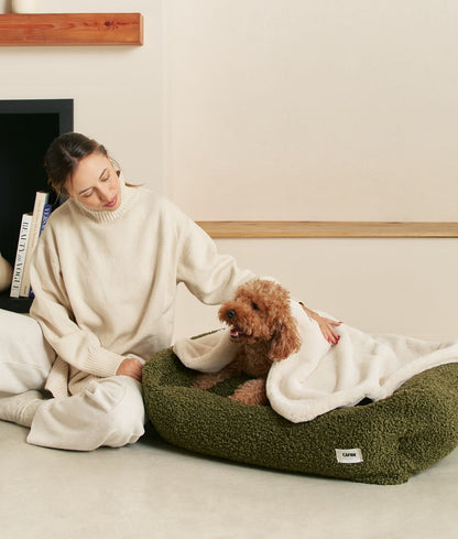 Cafide Manta Para Perros Efecto Pelo Beige Claro. Modelo Toia. Talla M (90x65 Cm)_3