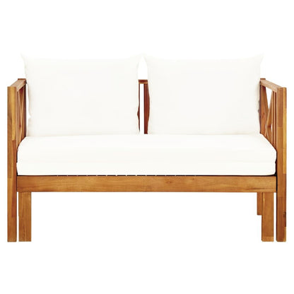 Vidaxl Banco De Jardín 2 Plazas Con Cojines Madera Maciza Acacia 122cm_1