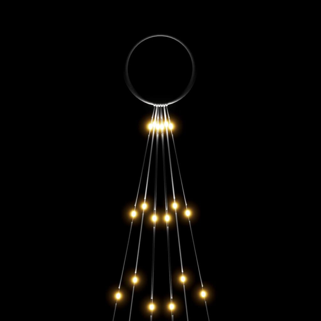 Vidaxl Árbol De Navidad En Asta De Bandera 108 Led Blanco Cálido 180cm_4