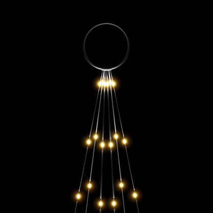 Vidaxl Árbol De Navidad En Asta De Bandera 108 Led Blanco Cálido 180cm_4