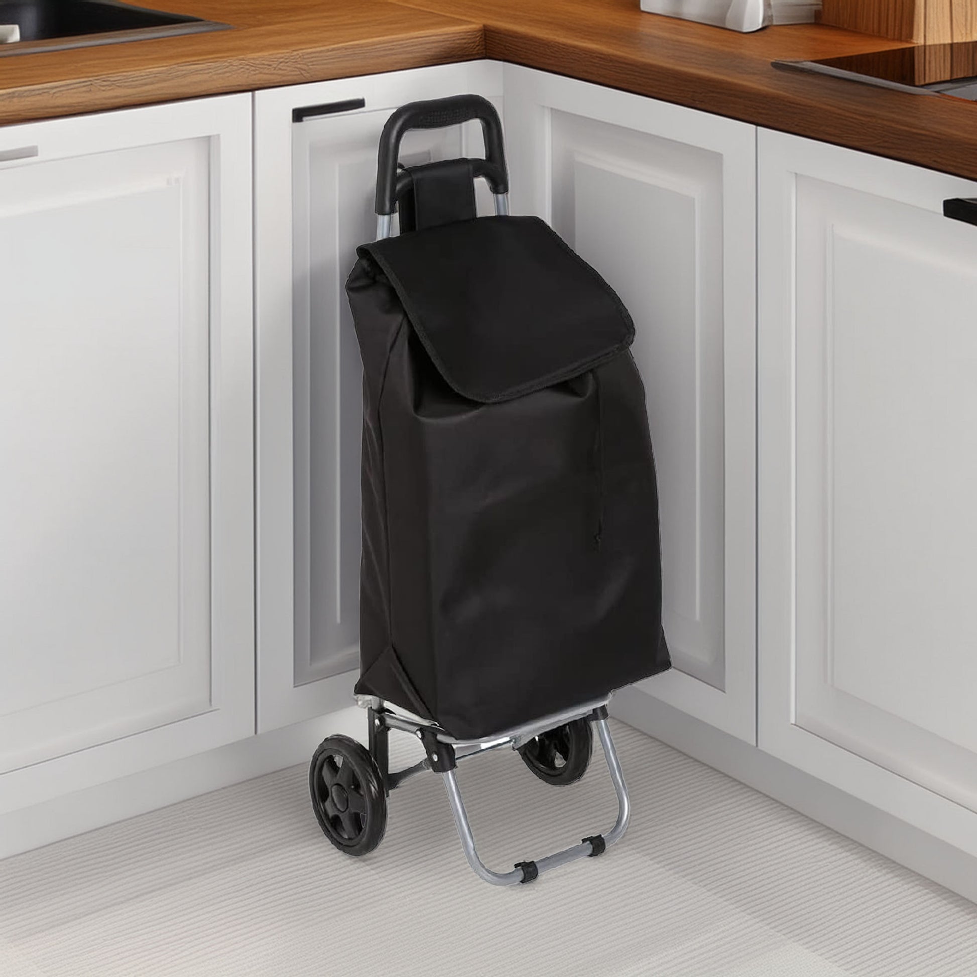 Wellhome - Carro De La Compra 2 Ruedas, 30 L., Negro_2