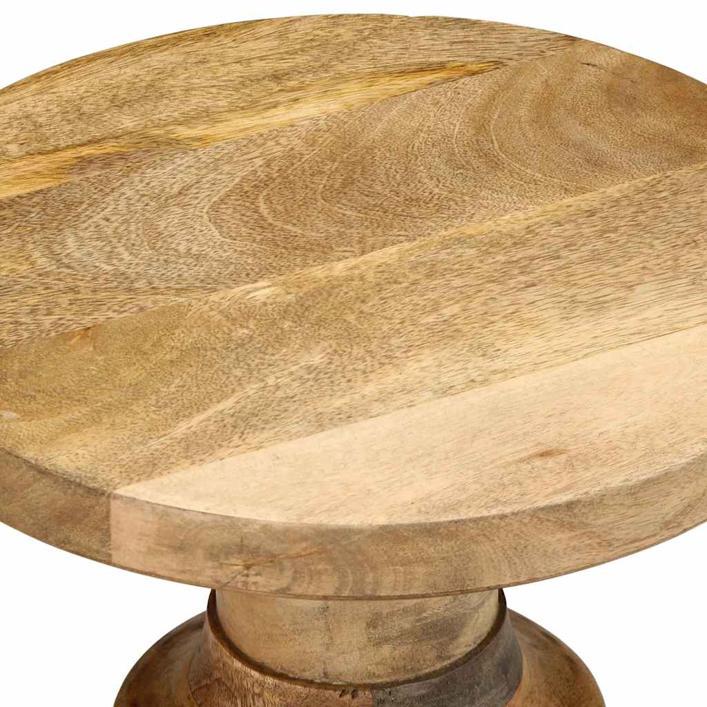 Mesa Auxiliar Madera Maciza De Mango Ø33x50 Cm_3