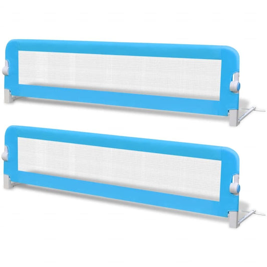 Vidaxl Barandilla De Seguridad Cama De Niño 2 Uds Azul 150x42 Cm_0