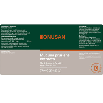 Mucuna pruriens extracto Bonusan 60 Vcaps