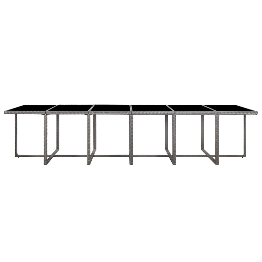 Vidaxl Set De Comedor De Jardín 17 Pzas Y Cojines Ratán Sintético Gris_4