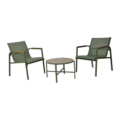 Well Home Conjunto De Muebles De Jardín De 3 Piezas Color Verde De Diseño En Acero Galvanizado_0