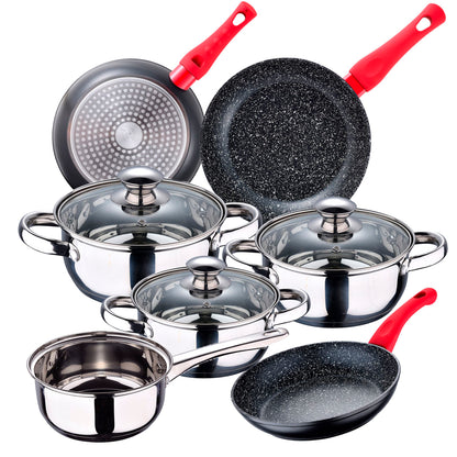 Bateria De Cocina 7 Piezas San Ignacio Faro De Acero Inoxidable Con Juego De Sartenes (20/24/28 Cm) San Ignacio Energy En Aluminio Forjado_0