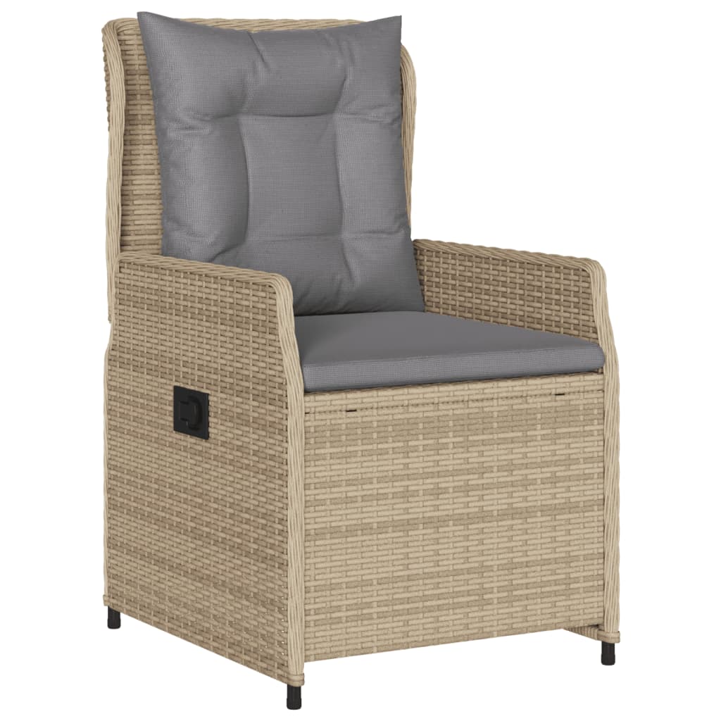 Set Comedor De Jardín 7 Pzas Con Cojines Ratán Sintético Beige / Vetonek_1