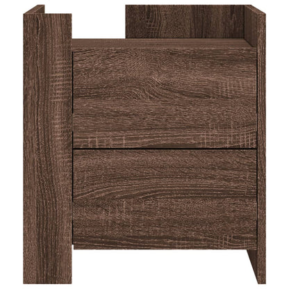Mesita De Noche Madera De Ingeniería Roble Marrón 45x50x50 Cm_2