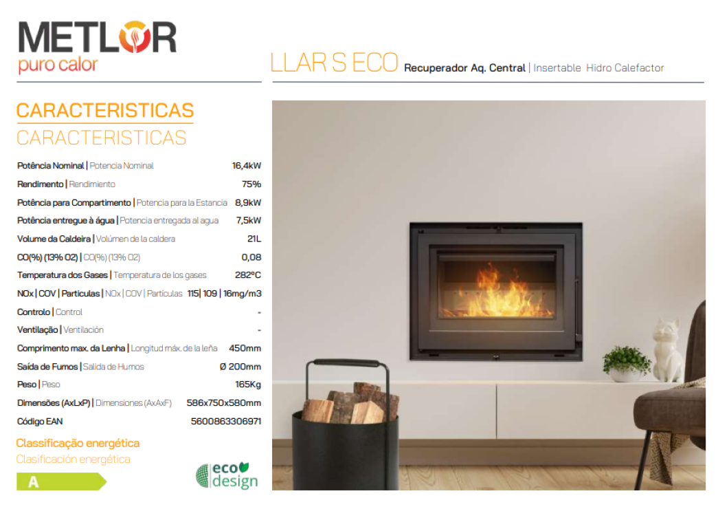 Insertables Hidro Calefactores A Leña Metlor Modelo Llar S Eco_1