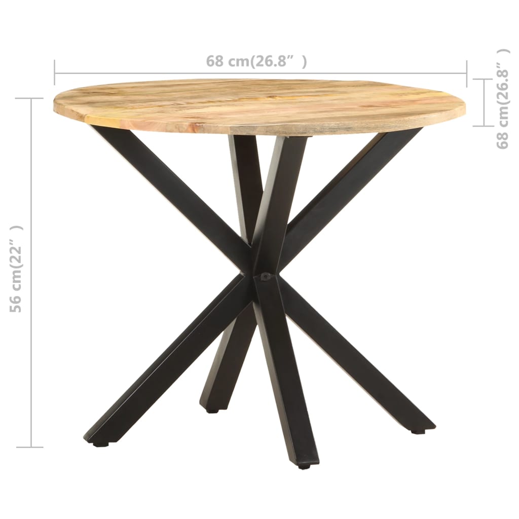 Mesa Auxiliar De Madera Maciza De Mango 68x68x56 Cm_4