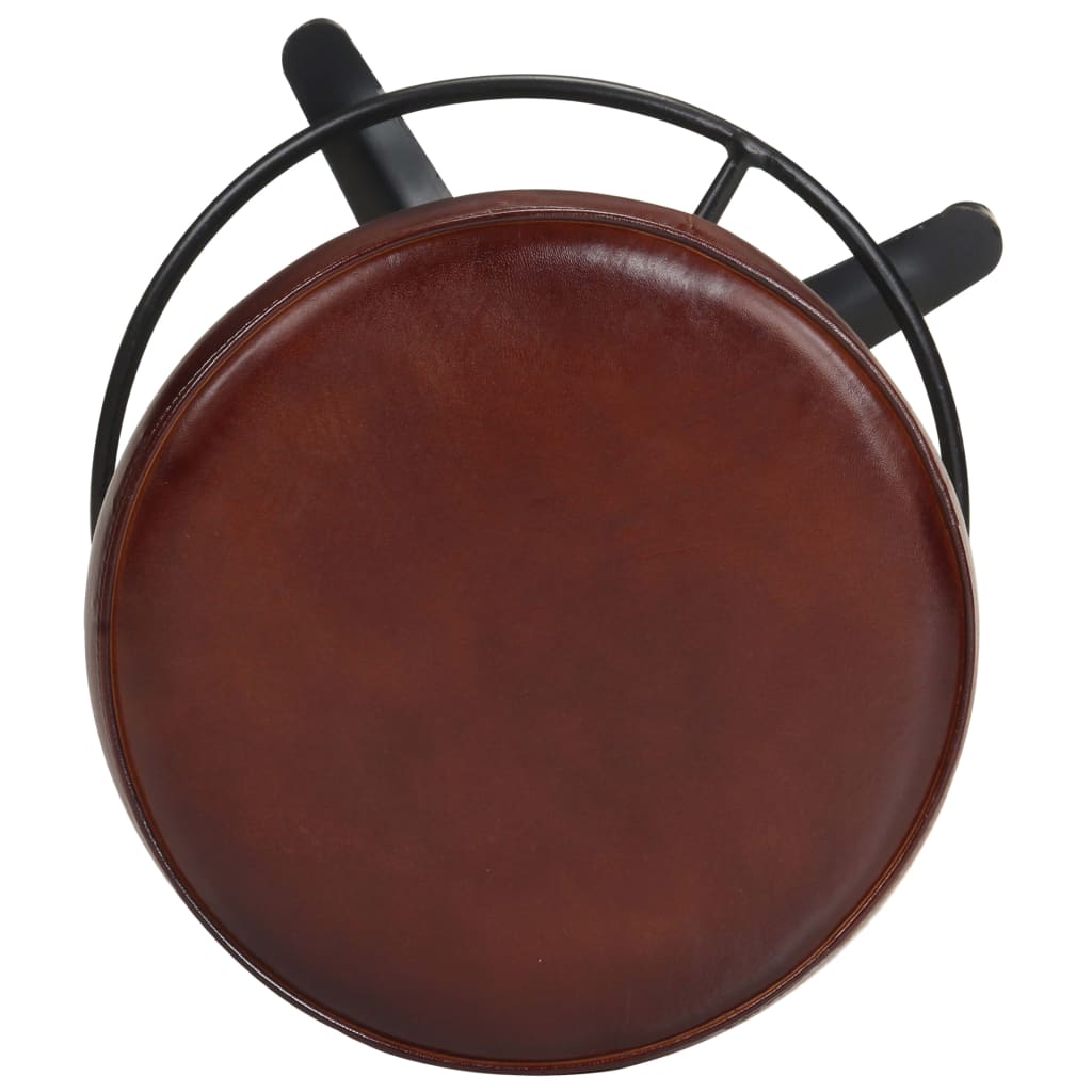 Taburetes De Barra De Cocina 2 Unidades Cuero Auténtico 52 Cm_2