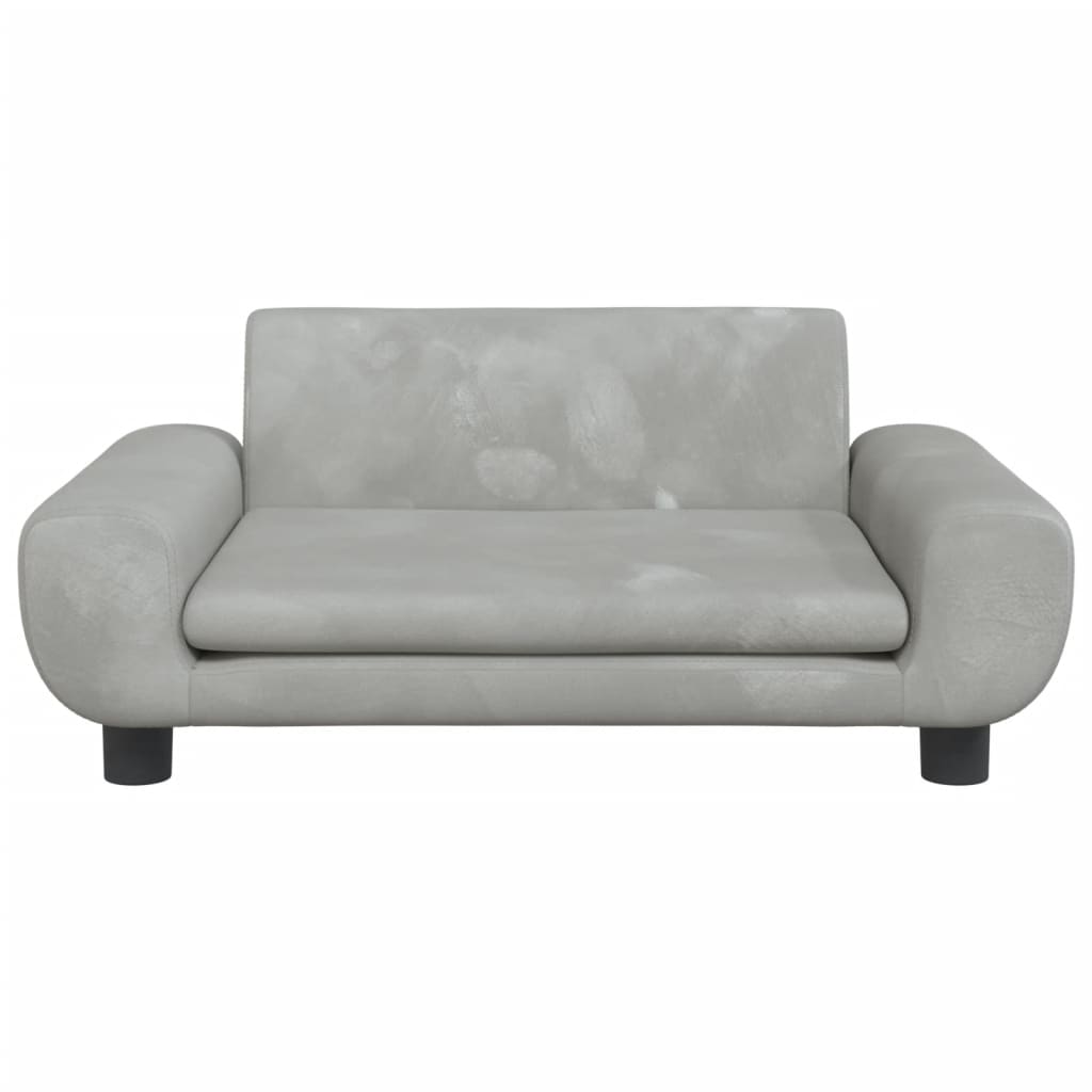 Cama Para Perros De Terciopelo Gris Claro 70x45x33 Cm / Vetonek_3