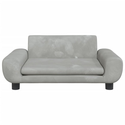 Cama Para Perros De Terciopelo Gris Claro 70x45x33 Cm / Vetonek_3