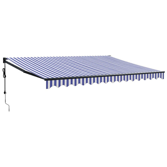 Toldo Retráctil Automático Azul Y Blanco 4,5x3 M_0