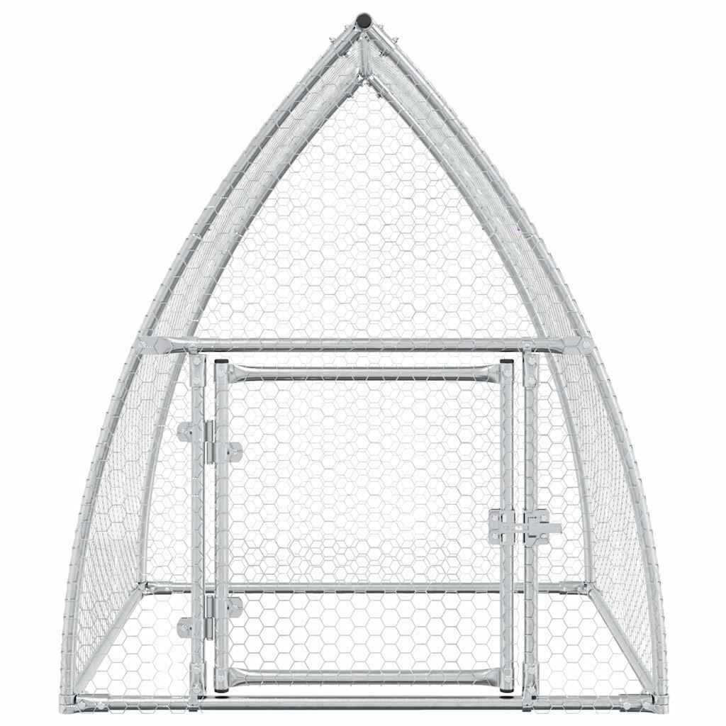 Vidaxl Jaula Para Gallinas Acero Galvanizado Plateado 100x105x120 Cm_4