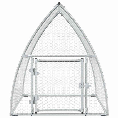 Vidaxl Jaula Para Gallinas Acero Galvanizado Plateado 100x105x120 Cm_4