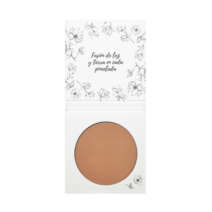 Maquillaje Polvo Compacto 02 Beige Alboraya, Acabado Impecable, Con Rosa Mosqueta y Manteca de Karité,  NaturaBio Cosmetics, 30ml