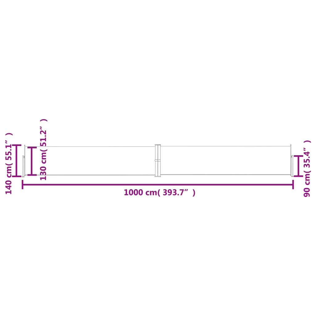 Vidaxl Toldo Lateral Retráctil Azul 140x1000 Cm_2