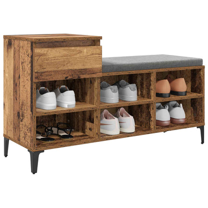 Armario Para Zapatos Con Cajón Madera Vieja 102 X 36 X 60 Cm_2