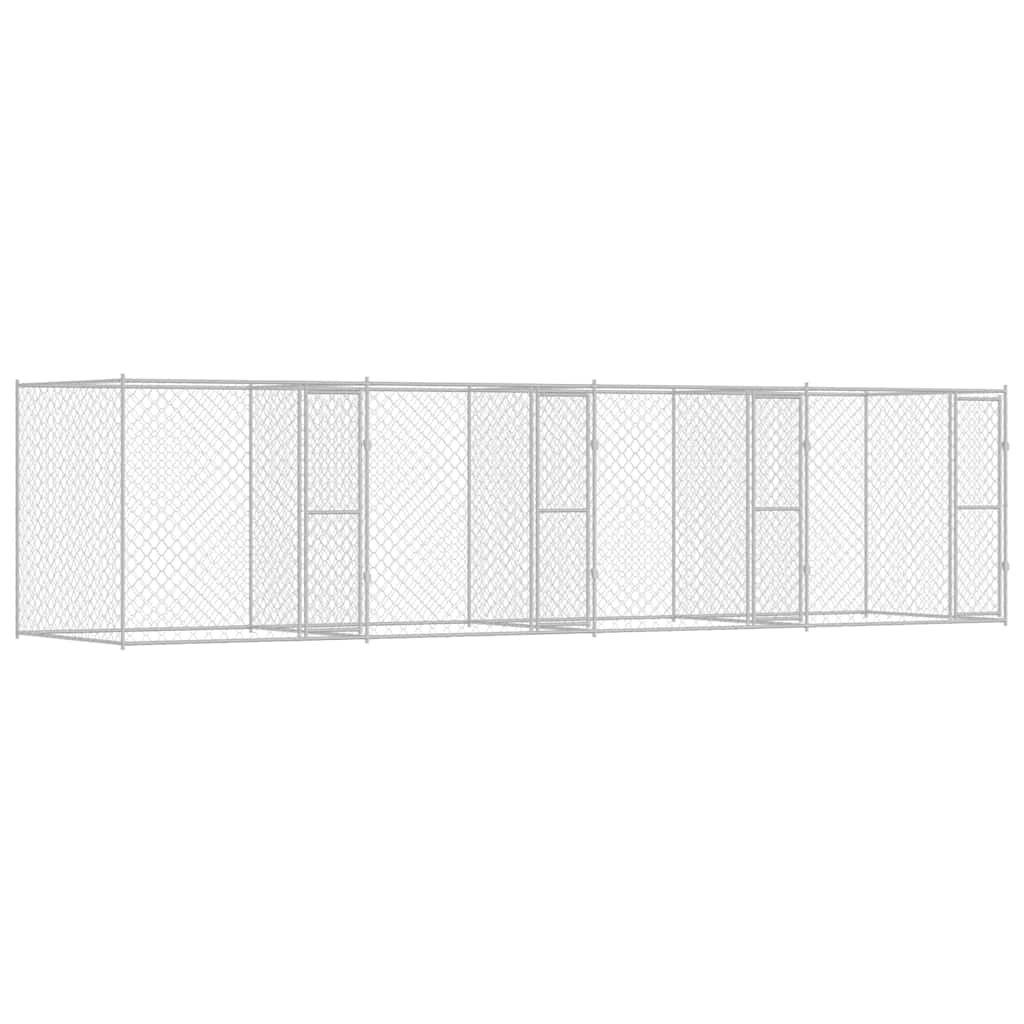 Jaula Para Perro Plateado 800 X 200 X 200 Cm Acero Galvanizado_0