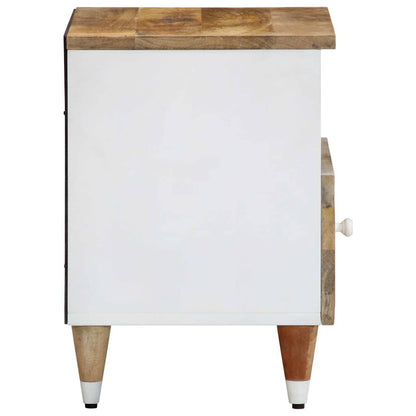 Mesita De Noche De Madera Maciza De Mango 40x33x46 Cm_2