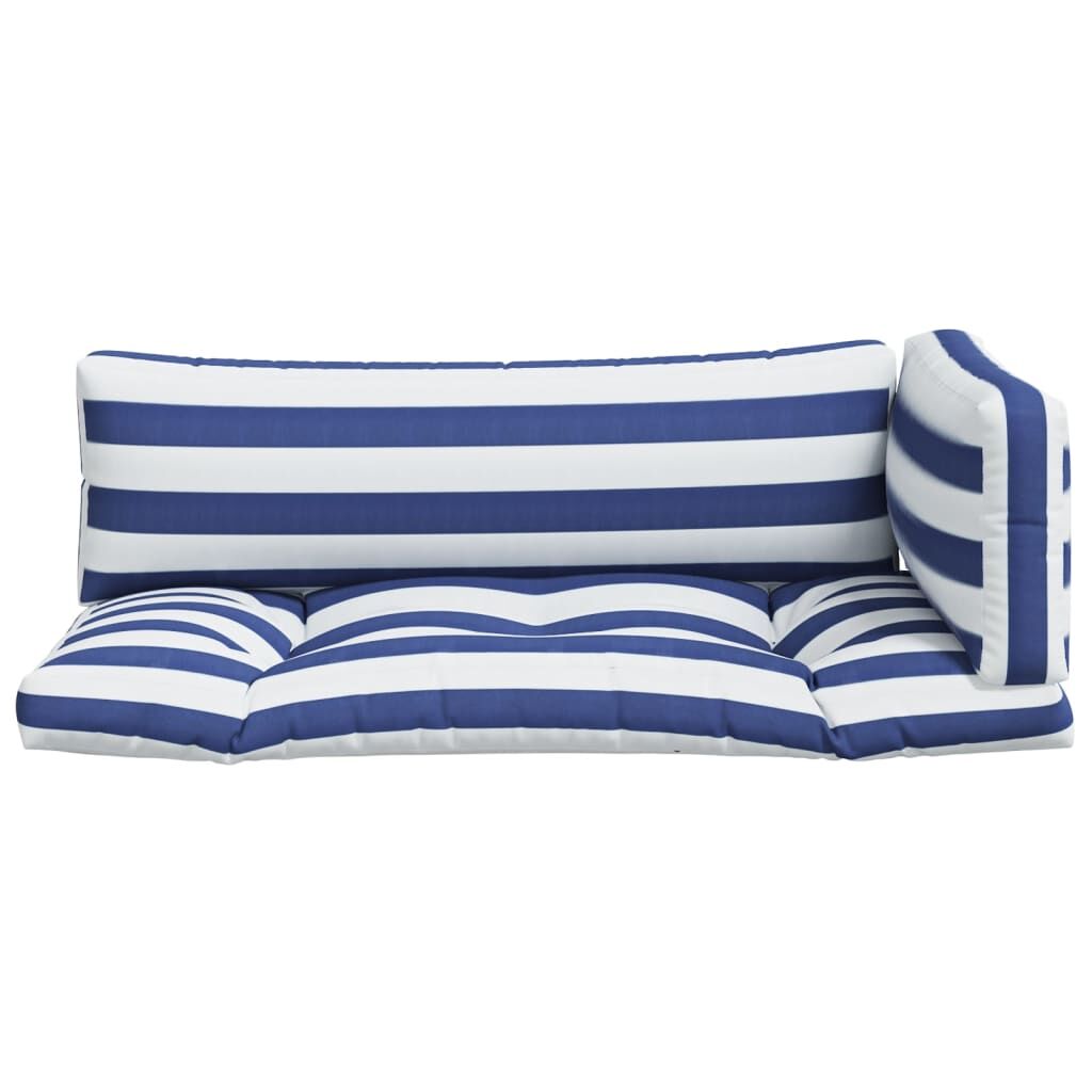 Vidaxl Cojines Para Palés 3 Piezas Tela Oxford Azul Y Blanco A Rayas_3