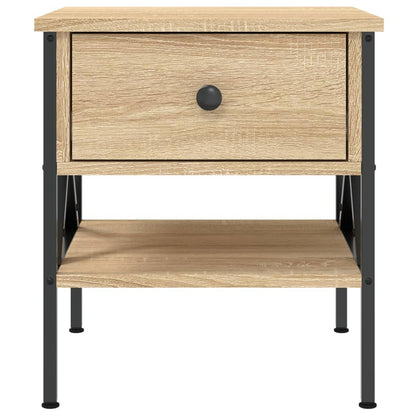 Mesita De Noche Madera De Ingeniería Roble Sonoma 40x42x45 Cm_3