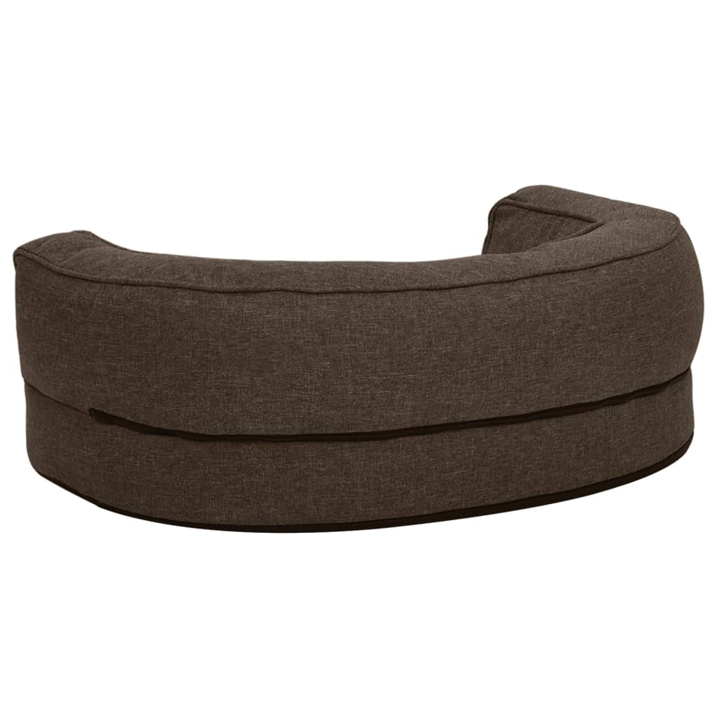 Vidaxl Colchón De Cama De Perro Ergonómico Aspecto Lino Marrón 60x42cm_5
