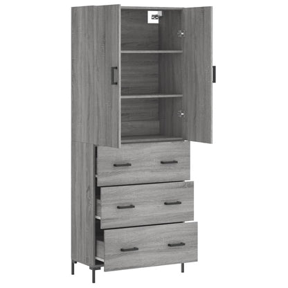 Aparador Alto Madera Contrachapada Gris Sonoma 69,5x34x180 Cm_3