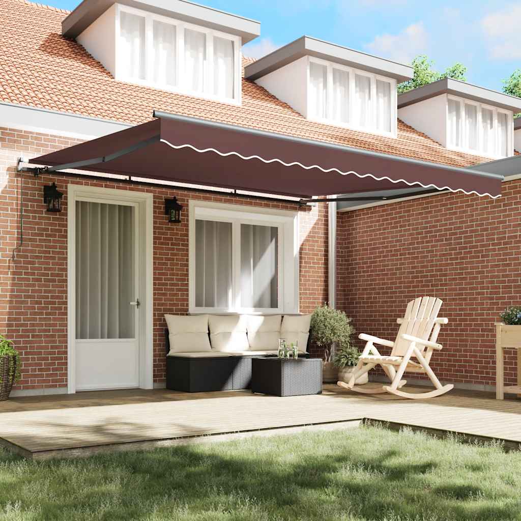 Toldo Retráctil Manual Marrón 400x300 Cm_2