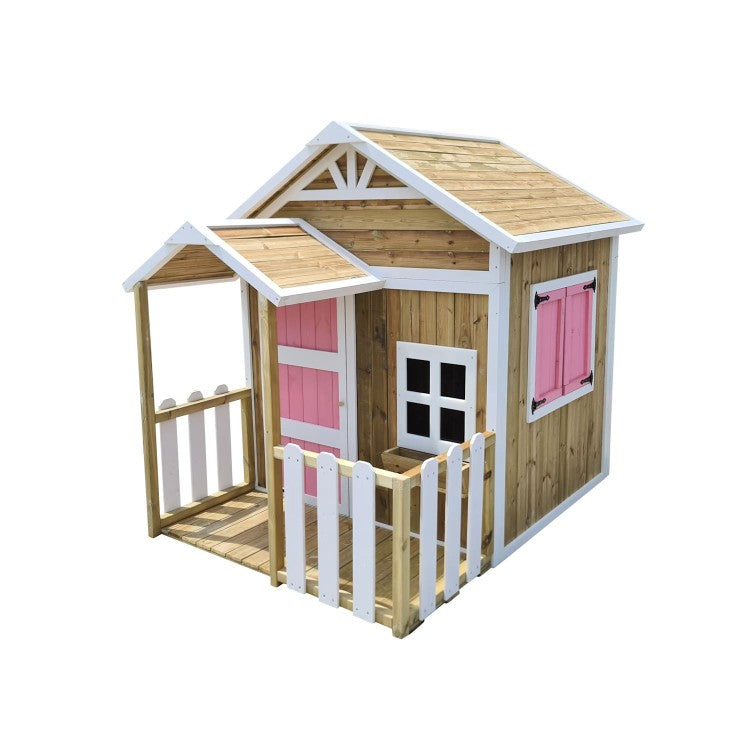 Casita Infantil De Madera Por Paneles Masgames Olden Azul._1