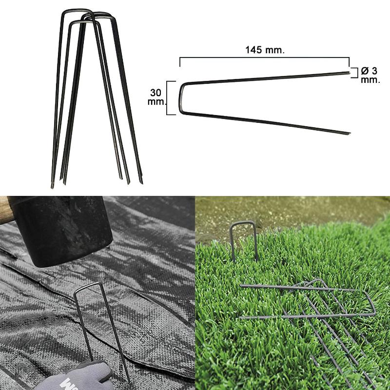 Grapa Metálica Para Fijacion Mallas Y Cesped (20 Piezas)_0