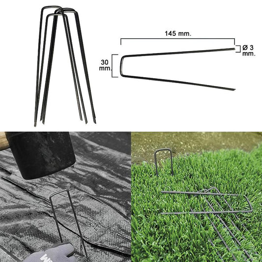 Grapa Metálica Para Fijacion Mallas Y Cesped (20 Piezas)_0