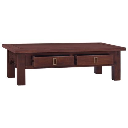 Mesa De Centro Clásica Madera Maciza Caoba Marrón 100x50x30 Cm_1