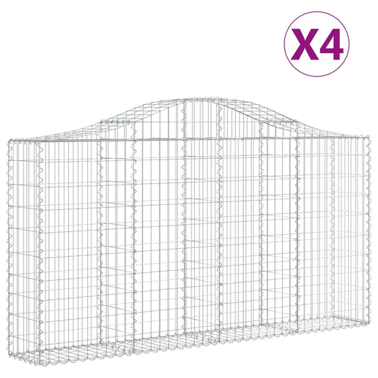 Cestas De Gaviones 4 Uds Forma De Arco Hierro 200x30x100/120 Cm_0