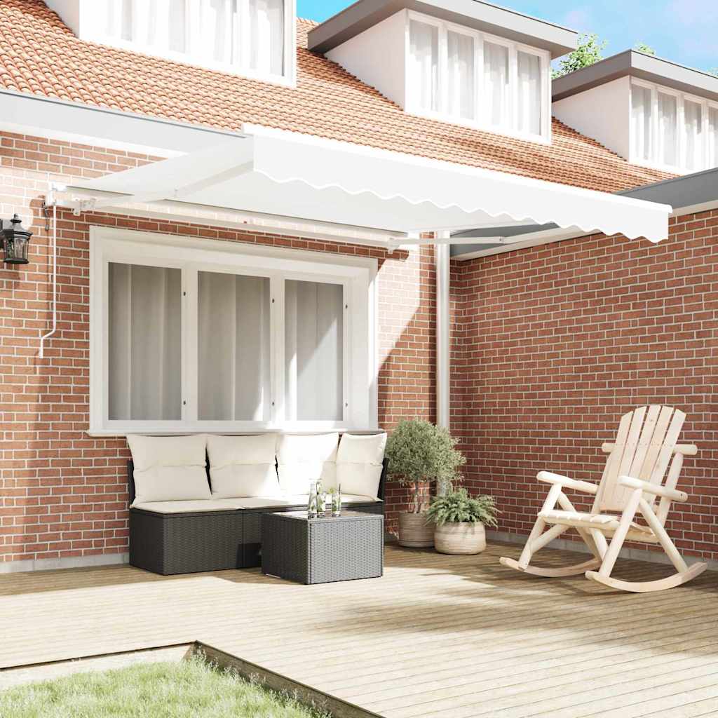 Toldo Retráctil Blanco 350 X 250 Cm Tela Y Aluminio_2