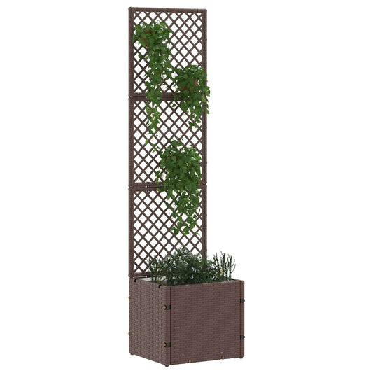 Jardín Enrejado Macetero Marrón 35 X 30 X 135 Cm Metal_0